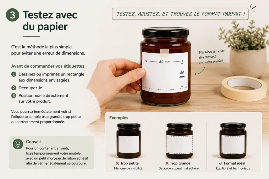 test Mesurer la circonférence d'un pot et d'une bouteille
