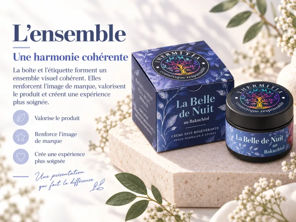 boîte et etiquette packaging personnalisé étiquette et carte de visite pour entreprise